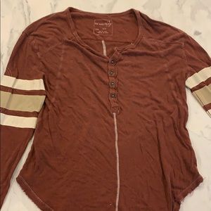 Free People Maroon Henley, Size S